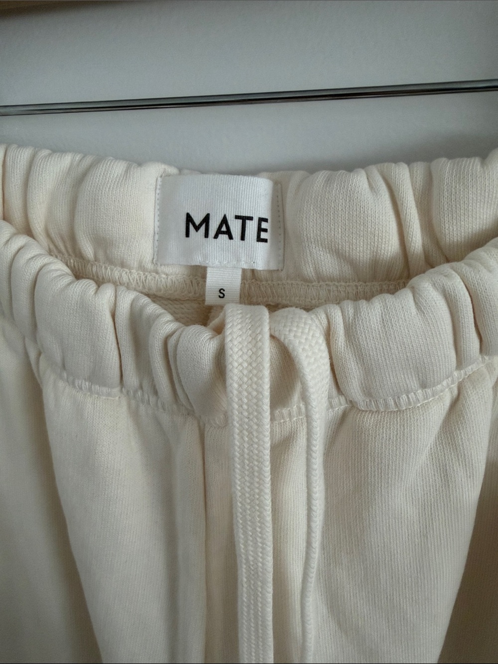 MATE the Label organic fleece straight leg track sweatpants in Bone S NWT - Picture 3 of 9
